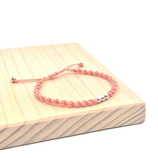 Armband Kalea light coral silber