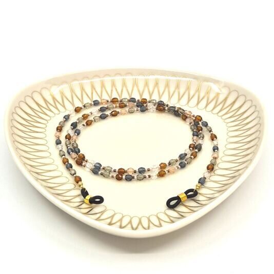 Brillenkette Gloria peach, blau, grau, braun