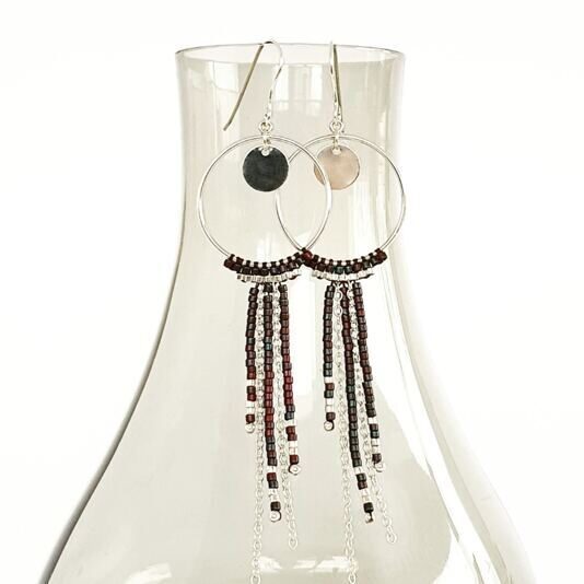 Statement Ohrringe Junah aubergine